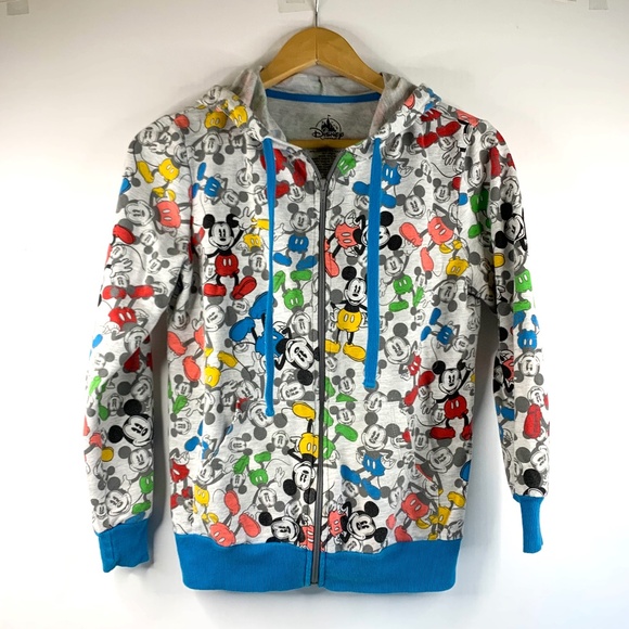 Kids/Women Disney Parks red blue green yellow Mickey Mouse zip up hoodie jacket - Picture 1 of 7